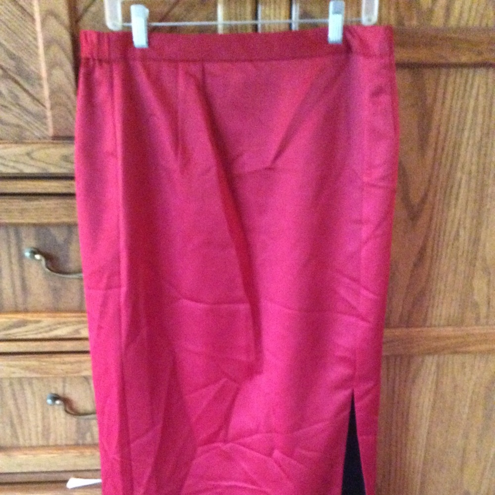 Satin long skirt dress skirt with slit